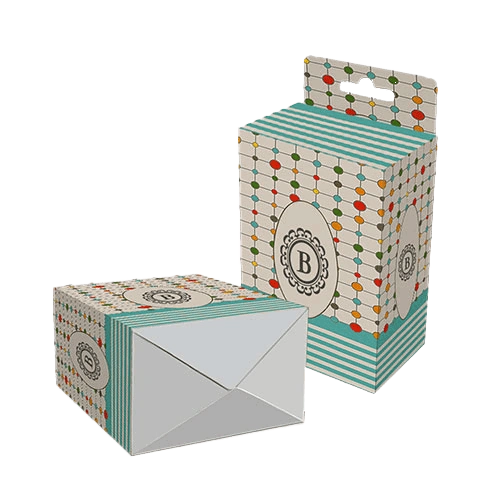 Full-color printed auto lock boxes with hang tab, perfect packaging solution for small and medium products