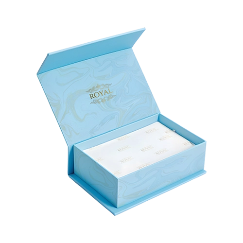 Book-style rigid boxes with custom design and corporate logo printing