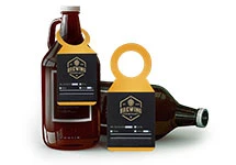 Bottleneck Hang Tags printed on recycled kraft card, including jute string to hang around a bottle