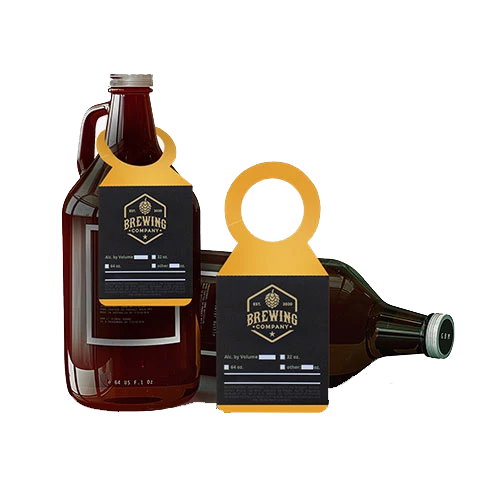 Die-cut Bottleneck hang Tags with full-color printing