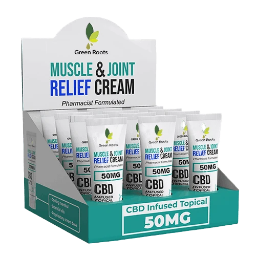 Display CBD box with full color printing and custom die-cuts to hold products