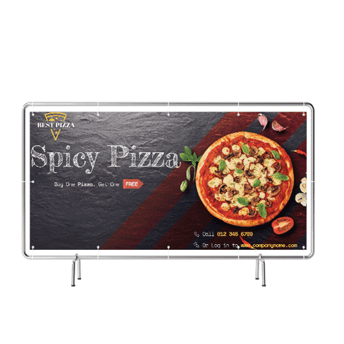 Vinyl banners with full color printing and hemming, recommended for outdoor use