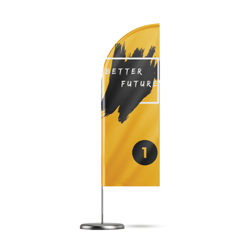 Custom shape flag banner with full-color printing and both side printing