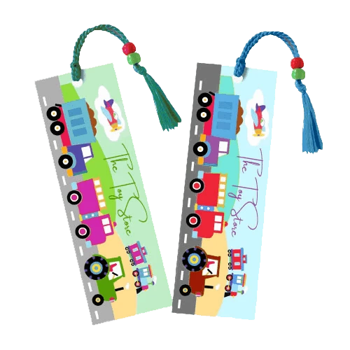 Custom printed bookmarks with gloss finish and silk tassels