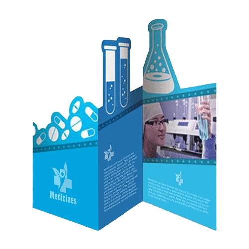 Die-cut Brochures with 3 fold, designed for medical company
