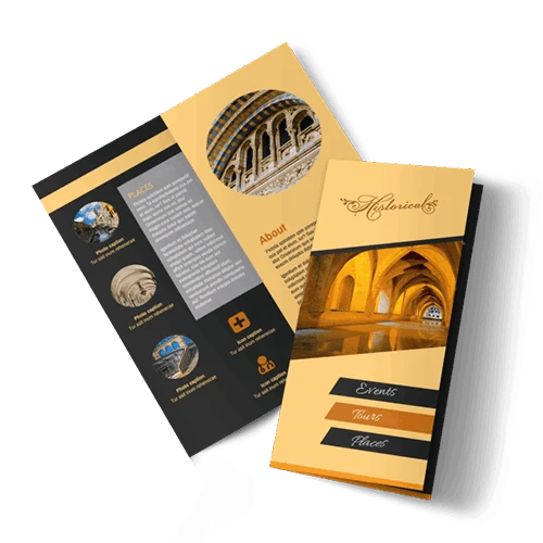 Letter size brochures with multi color printing and bi-fold folding
