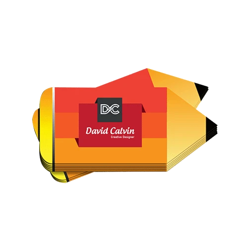 Die cut business cards with full color printing on both sides