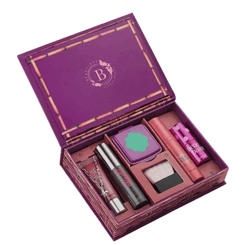 Custom cosmetics rigid packaging with custom printing and die cut inserts for products