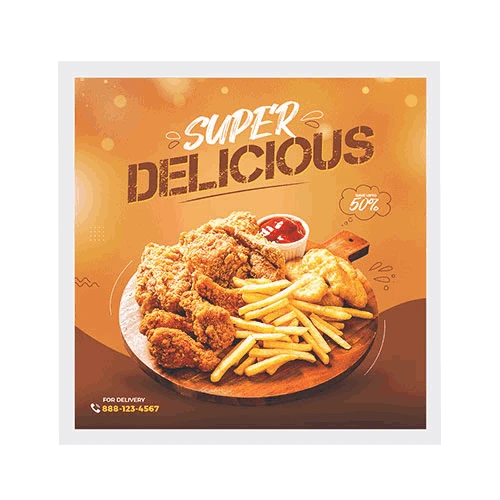 Custom square sticker with full-color printing and gloss lamination