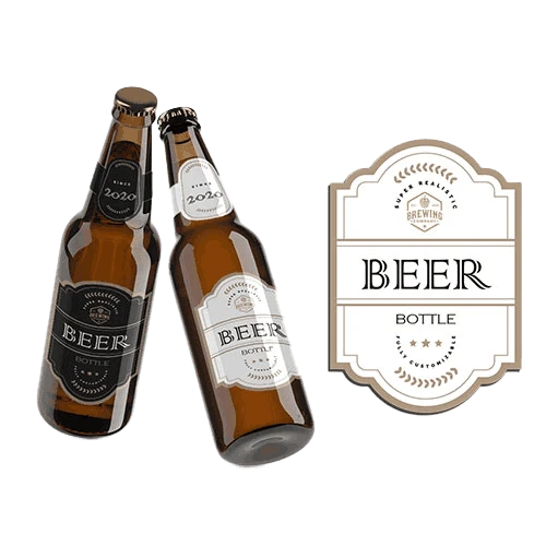 Die-cut sticker label with custom printing and gloss finish, ideal for beverage products