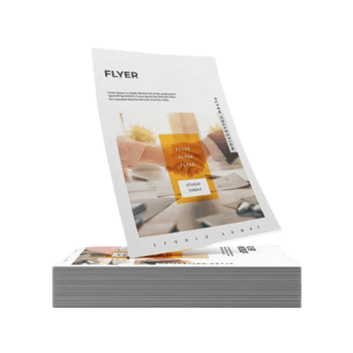 Custom-printed flyers with vibrant full-color printing, ideal for brand advertisement