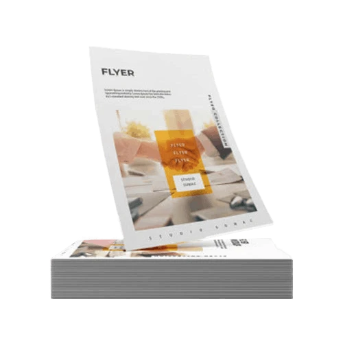 Custom-printed flyers with vibrant full-color printing, ideal for brand advertisement