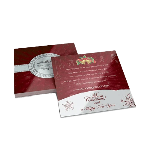 Christmas greeting card with traditional design and gloss finish
