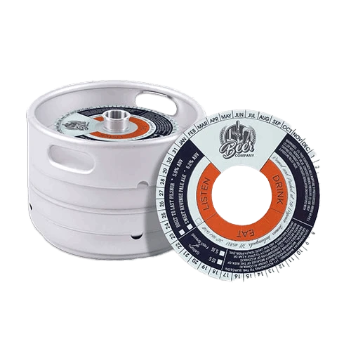 Full color printed , round keg collar with center hole