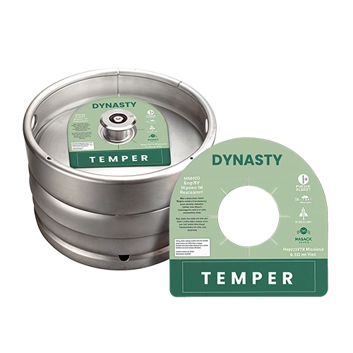 Custom shape keg collar with multi color design and center cut hole for keg attachment