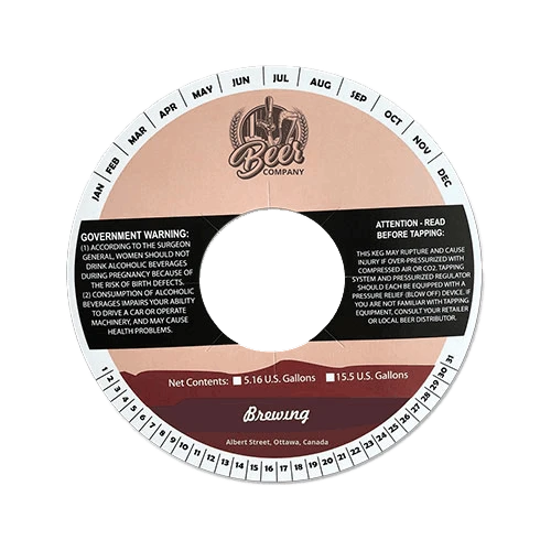 7 inch branded keg collars with custom design, cut in round shape