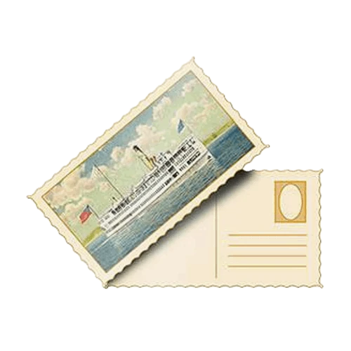 Eco-friendly postcard with full color printing and custom die-cut shape, including matching envelope