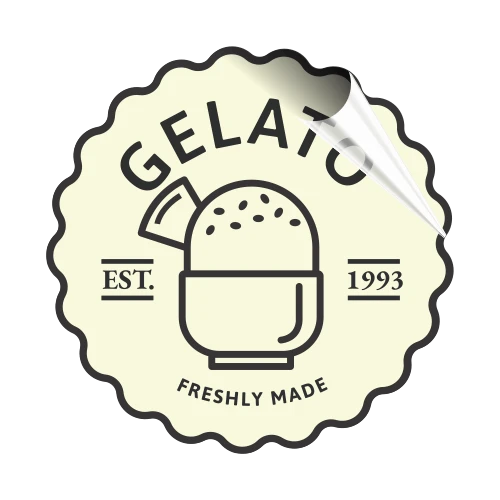 Branded pro-cut sticker with custom cut shape and design, ideal for giveaways