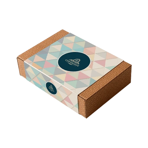 Custom-printed product sleeve with colorful printing and gloss finish