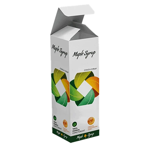 Custom Tuck box on with full-color printing and matte finish, ideal packaging solution for cosmetics and small electronics